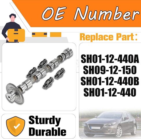 Exhaust Camshaft Lifters Compatible for Mazda CX-5 KE GH 2.2 D 2012-2017 Mazda 6 GJ GL 2.2 D 2012-2017 Mazda 3 BM BN 2.2 D 2012-2017 Replace# SH01-12-440A SH09-12-150 in Saudi Arabia