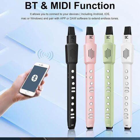 EX Digital Wind Instrument with 12 Tones, 3 Fingerings, Scales, Transpose Function, Automatic Vibrato, Three-octave Option, and Blow Intensities in Kuwait