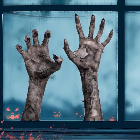 Ghost Hand Window Decal - Matte Static Cling Stickers -Halloween Decor for Glass - Self-Adhesive PVC in Saudi Arabia