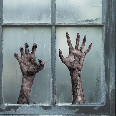 Ghost Hand Window Decal - Matte Static Cling Stickers -Halloween Decor for Glass - Self-Adhesive PVC in Saudi Arabia