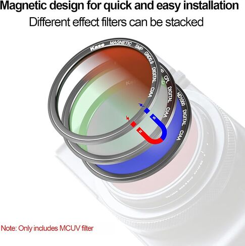 Kase Wolverine Magnetic Black Mist 1/4 Diffusion Filter with Adapter Ring for Sony ZV-1 ZV1 / RX100 VII VI V III II/for Canon G7 X Mark II/Coolpix S7000 A10, Compact Camera Accessories in Saudi Arabia