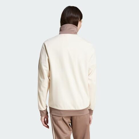 adidas ORIGINAL MEN'S ADICOLOR CLASSICS BECKENBAUER SLIM FIT TRACK JACKET, Wonder White/Trace Brown, 2XL in Saudi Arabia