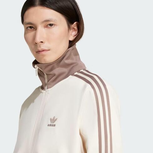 adidas ORIGINAL MEN'S ADICOLOR CLASSICS BECKENBAUER SLIM FIT TRACK JACKET, Wonder White/Trace Brown, 2XL in Saudi Arabia