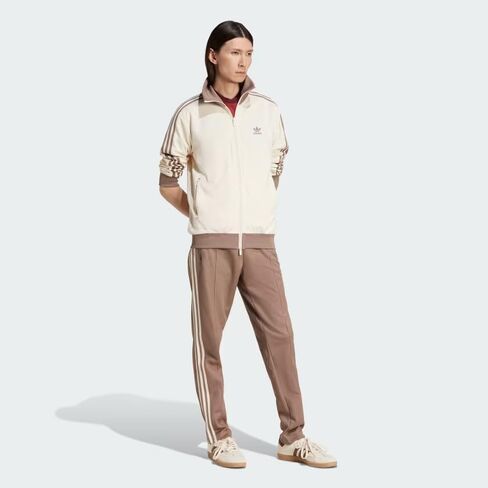 adidas ORIGINAL MEN'S ADICOLOR CLASSICS BECKENBAUER SLIM FIT TRACK JACKET, Wonder White/Trace Brown, 2XL in Saudi Arabia