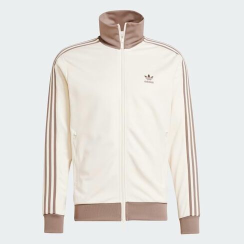 adidas ORIGINAL MEN'S ADICOLOR CLASSICS BECKENBAUER SLIM FIT TRACK JACKET, Wonder White/Trace Brown, 2XL in Saudi Arabia