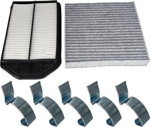 Engine & Cabin Air Filter With 5 Pack Air Cleaner Box Intake Clips Fit for 2007-2009 Honda CR-V L4 2.4L, Replace 17220-RZA-000 80292-SDA-A01 17220RZA000 80292SDAA01 in Saudi Arabia
