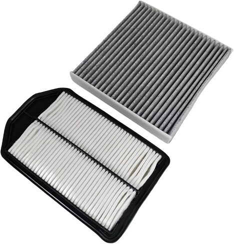 Engine & Cabin Air Filter With 5 Pack Air Cleaner Box Intake Clips Fit for 2007-2009 Honda CR-V L4 2.4L, Replace 17220-RZA-000 80292-SDA-A01 17220RZA000 80292SDAA01 in Saudi Arabia