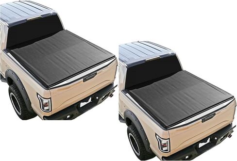 2pcs - Tonneau Cover 6.5Ft 6" Bed Soft Roll Heavy Duty Vinyl Aluminum Frame Rear Tcr-F15015-65-Mp for Ford for F150 2015-2021 in Saudi Arabia