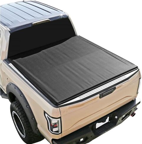 2pcs - Tonneau Cover 6.5Ft 6" Bed Soft Roll Heavy Duty Vinyl Aluminum Frame Rear Tcr-F15015-65-Mp for Ford for F150 2015-2021 in Saudi Arabia