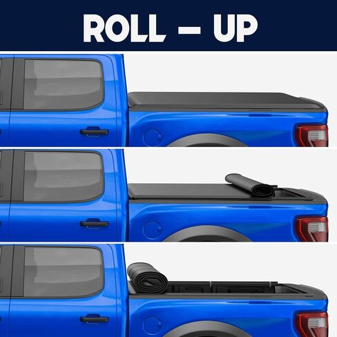 2 Set of - Soft Rollup Tonneau Cover Short Truck Bed Vinyl for Toyota for Tacoma 2016-2022 in Saudi Arabia