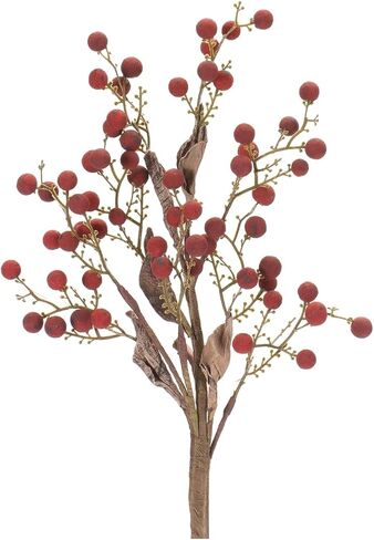 Berry Spray Set - 12 Pieces Fall Decor - Red & Brown Decorative Stems for Vase & Wreath in Saudi Arabia