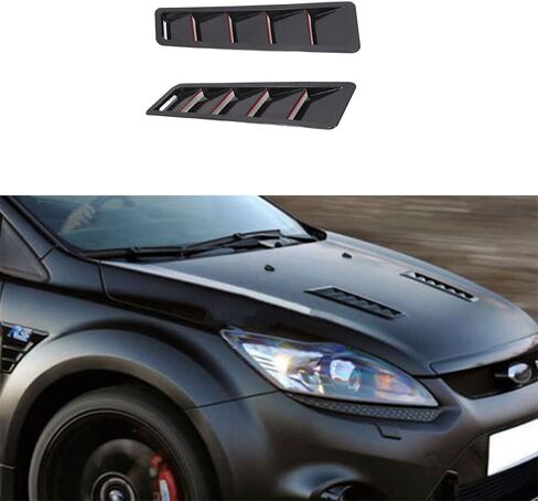 Self-Adhesive, 2 PCS Black Car Air Flow Intake Cover Hoods Vents Bonnet Cover, Compatible with Most Vehicles in Saudi Arabia