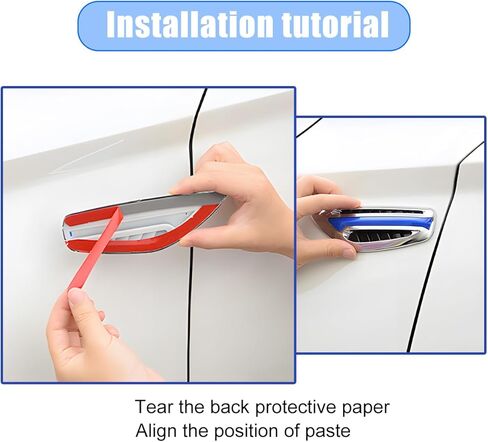 Car Hood Vent Trim, 2PCS Vehicle Air Flow Intake Hood Scoop Spolier Hole Vent Stickers, Automotive Exterior Decorative Trim Cover Accessories, Universal for SUV RV Truck (Blue) in Kuwait