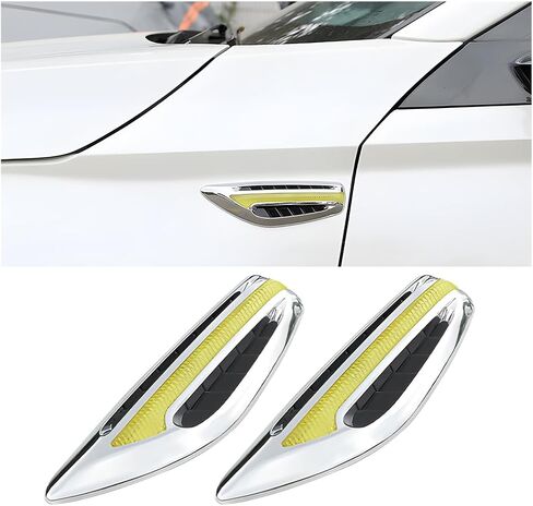 Car Hood Vent Trim, 2PCS Vehicle Air Flow Intake Hood Scoop Spolier Hole Vent Stickers, Automotive Exterior Decorative Trim Cover Accessories, Universal for SUV RV Truck (Blue) in Kuwait