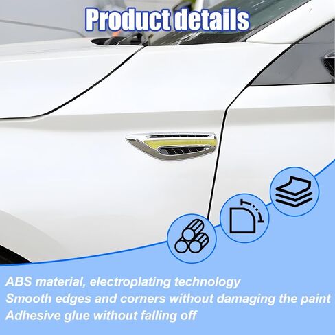 Car Hood Vent Trim, 2PCS Vehicle Air Flow Intake Hood Scoop Spolier Hole Vent Stickers, Automotive Exterior Decorative Trim Cover Accessories, Universal for SUV RV Truck (Blue) in Kuwait