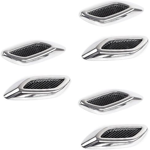 6 PCS Car Fender Trim Decorative, Fashion Exterior Hood Side Door Air Vent Cover, Air Flow Fender Side Intake Vent Decal, Sport Modified Simulated Air Outlet Accessories for Cars (Black) in Saudi Arabia