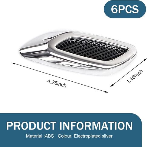 6 PCS Car Fender Trim Decorative, Fashion Exterior Hood Side Door Air Vent Cover, Air Flow Fender Side Intake Vent Decal, Sport Modified Simulated Air Outlet Accessories for Cars (Black) in Saudi Arabia