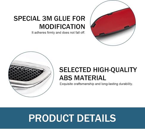 6 PCS Car Fender Trim Decorative, Fashion Exterior Hood Side Door Air Vent Cover, Air Flow Fender Side Intake Vent Decal, Sport Modified Simulated Air Outlet Accessories for Cars (Black) in Saudi Arabia