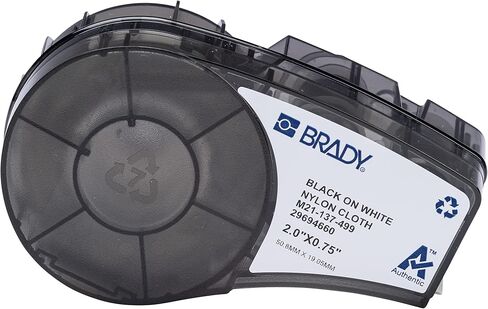 Brady Authentic (M21-136-499) Pre-Sized High-Adhesion Nylon Labels for Equipment, General ID, Lab, Wire/Cable, Black on White Material - Designed for M210, M210-LAB, and M211 Printers, 0.75"H x 1.5"W in Saudi Arabia