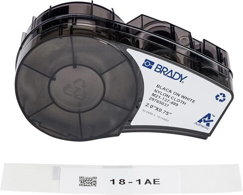 Brady Authentic (M21-136-499) Pre-Sized High-Adhesion Nylon Labels for Equipment, General ID, Lab, Wire/Cable, Black on White Material - Designed for M210, M210-LAB, and M211 Printers, 0.75"H x 1.5"W in Saudi Arabia