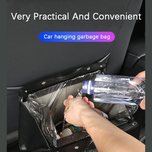 Car Leather Trash Can Auto Back Seat Trash Bag Trash Basket Storage Bag Portable Office Household Trash Bag Car Interior Accessories in Saudi Arabia