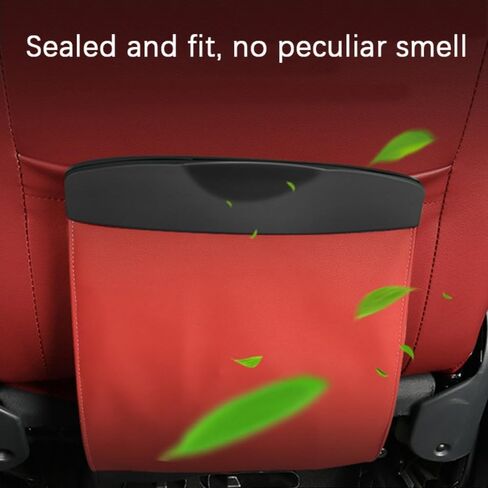 Car Leather Trash Can Auto Back Seat Trash Bag Trash Basket Storage Bag Portable Office Household Trash Bag Car Interior Accessories in Saudi Arabia