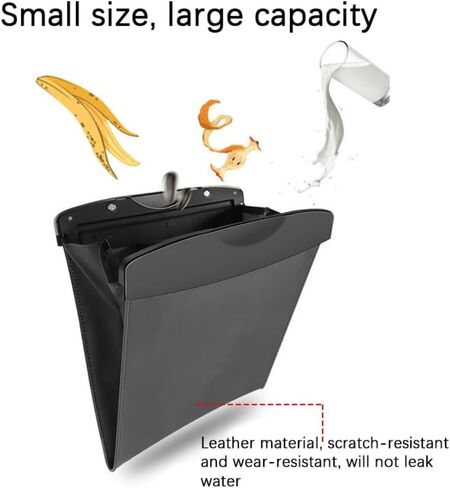 Car Leather Trash Can Auto Back Seat Trash Bag Trash Basket Storage Bag Portable Office Household Trash Bag Car Interior Accessories in Saudi Arabia