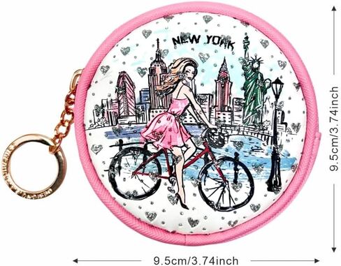 Girls & Women Fashion Cute Classic Elegant New York Souvenir Key Change Holder Pouch Coin Purse (JP330109C) in Saudi Arabia