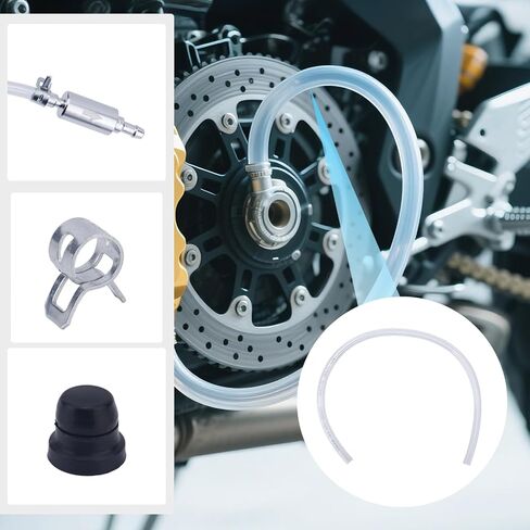 BOXOB 2 Sets Brake Bleed Bleeder Hose, Bleeding Tool Kit One Way Check Valve Tube with Rubber Cap & Clamp Brakes Bleeder Tubing for Car Motorcycle Clutch Modification Maintenance Travel Refueling in Saudi Arabia