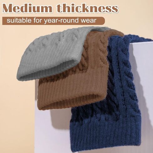 Chalier 6 Pairs Womens Crew Socks, Retro Casual Knit Socks Soft Cotton Sock for Women in Kuwait