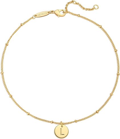 MEVECCO Dainty Gold Beaded Anklets for Women Initial Anklet Bracelets Gold Plated Boho Beach Disc Foot Chain Ankle Bracelet for Women Jewelry Gifts in Saudi Arabia