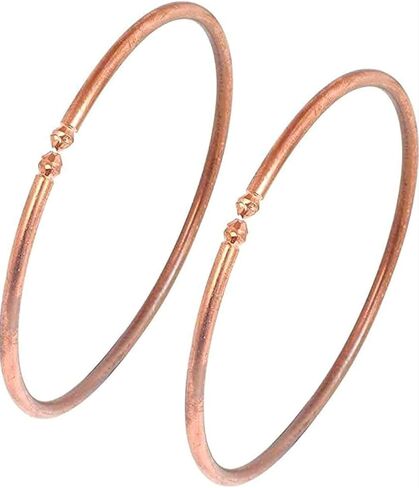 Pure Copper Adjustable Anklet Kada Set! Traditional Tube Design Leg Kada for Men and Women | Elegant Ethnic Copper Ankle Jewelry for Daily Wear Healing & Style (1 Pair) in Saudi Arabia