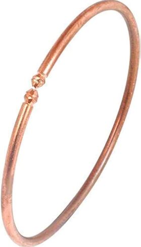 Pure Copper Adjustable Anklet Kada Set! Traditional Tube Design Leg Kada for Men and Women | Elegant Ethnic Copper Ankle Jewelry for Daily Wear Healing & Style (1 Pair) in Saudi Arabia