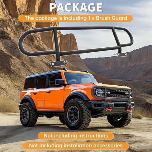 KUAFU Front Bull Bar Brush Guard متوافق مع 2021-2025 Ford Bronco Bumper Grille Grill Guard إطار تأثير مع مصد معياري فقط مسحوق فولاذي مطلي باللون الأسود in Saudi Arabia