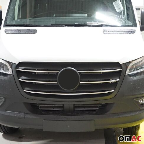 OMAC Front Bumper Grill Trim for Mercedes Sprinter W907 910 2019-2025 Brushed Steel in Saudi Arabia