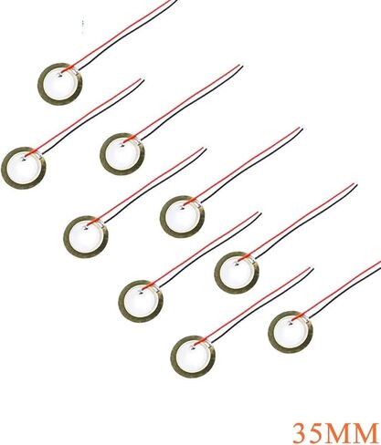 5pcs Dia 35mm Piezoelectric Piezo Ceramic Wafer Plate for Buzzer Loudspeaker Sensor with Wire in Saudi Arabia