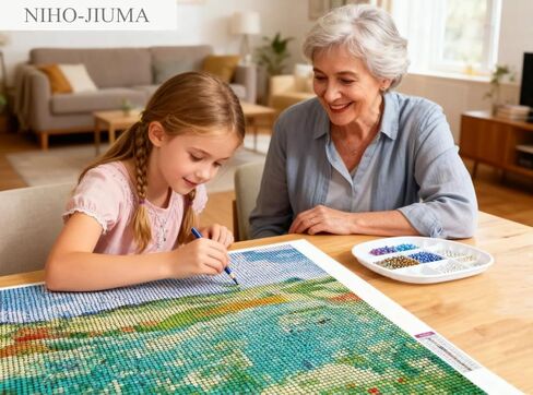 مجموعات الطلاء الماسي NIHO-JIUMA Van Gogh Irises، مجموعة أعمال فنية ماسية 5D كاملة الحفر هدية للبالغين، ديكور فني جداري منزلي (40 × 50 سم / 16 × 20 بوصة) in Kuwait