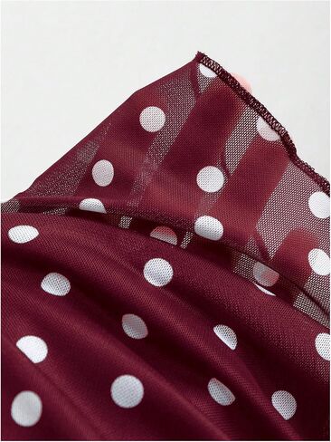 Verdusa Women's Y2K Vintage Polka Dots Mini Virts Mesh A Line Short Skirt in Kuwait