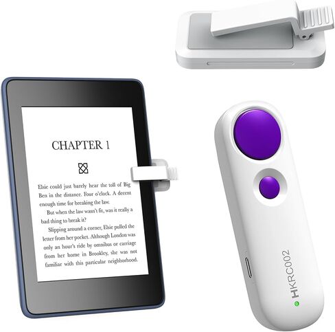 جهاز التحكم عن بعد بتردد الراديو لجهاز Kindle iPad iPhone Android-Phone/الأجهزة اللوحية لقراءة الكتب الإلكترونية والروايات المصورة، جهاز التحكم عن بعد في الكاميرا، مصباح يدوي مدمج، أبيض + شامبانيا in Kuwait