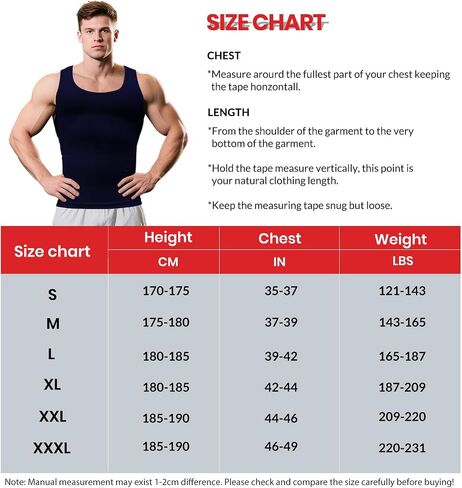 Compression Shirts for Men Tummy Control Undershirt Gynomastica Slimming Vest Waist Trainer Tank Top Shapewear Blue in Saudi Arabia