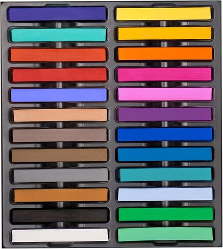 باستيل ناعم للفنانين، 24 قطعة من أعواد الطباشير ذات الألوان النابضة بالحياة - لوازم فنية باستيل ممتازة للرسم والمزج والتظليل - مثالية للبالغين والمبتدئين in Kuwait