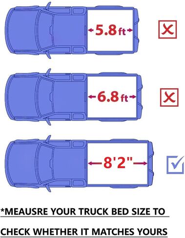 غطاء تونيو ناعم قابل للطي مقاس 8'2 بوصة متوافق مع 2019-2026 Chevy Silverado GMC Sierra 1500 2500 HD 3500 HD غطاء سرير شاحنة من الفينيل | Fleetside in Kuwait