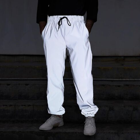Reflective Athletic Jogger Pants, Elastic Waist with Drawstring, in Saudi Arabia