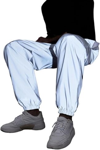 Reflective Athletic Jogger Pants, Elastic Waist with Drawstring, in Saudi Arabia