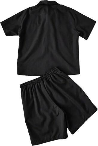SOLY HUX Men's 2 Piece Summer Outfits Graphic Zip Up Short Sleeve Collared Shirt and Shorts Set Casual Tracksuit in Saudi Arabia