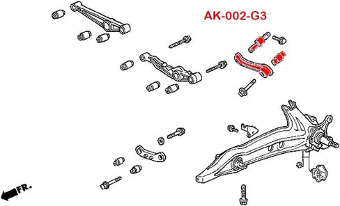 REV9 RC-AK-002-RED_2 Adjsutable Rear Camber Kit, Compatible With Honda Civic (EG/EK) 1992-2000 in Saudi Arabia