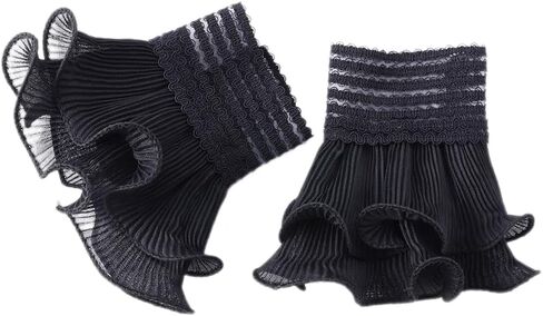 AUOCATTAIL Flared Wrist Sleeves Fake Cuffs Elastic Bracelet Wrist Cuff for Women Cosplay Wedding Tea Party Masquerade in Saudi Arabia