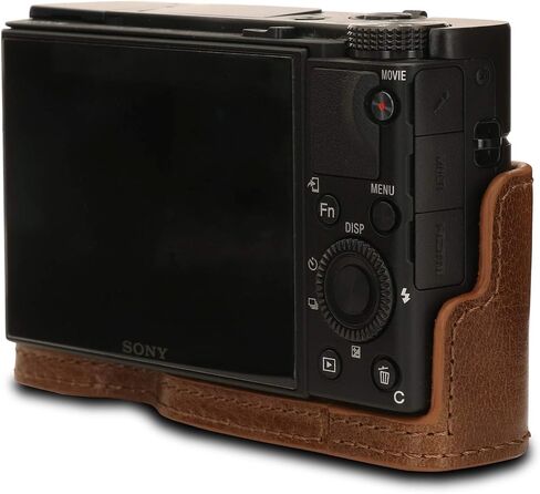 حقيبة كاميرا MegaGear MG1728 من الجلد الأصلي متوافقة مع كاميرا Sony Cyber-Shot DSC-RX100 VII - بني in Saudi Arabia