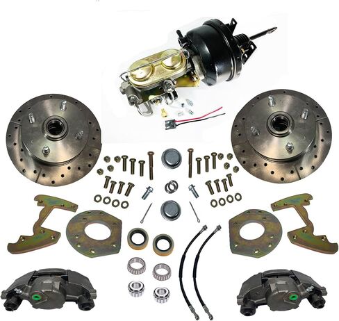 1964-66 Mustang 6 Cylinder Front Disc Brake Kit for 14-Inch- 4 lug Wheels, non power Dual Bowl Manual brakes, master cylinder only in Saudi Arabia