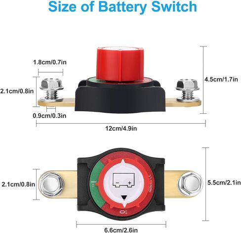 Linkstyle Side Post Battery Disconnect Switch 12-48V 275A Heavy Duty Car Battery Kill Switch with Brass Terminals, On Off Power Cut Off Switch for Automotive RV Marine Boat Truck Solar in Saudi Arabia